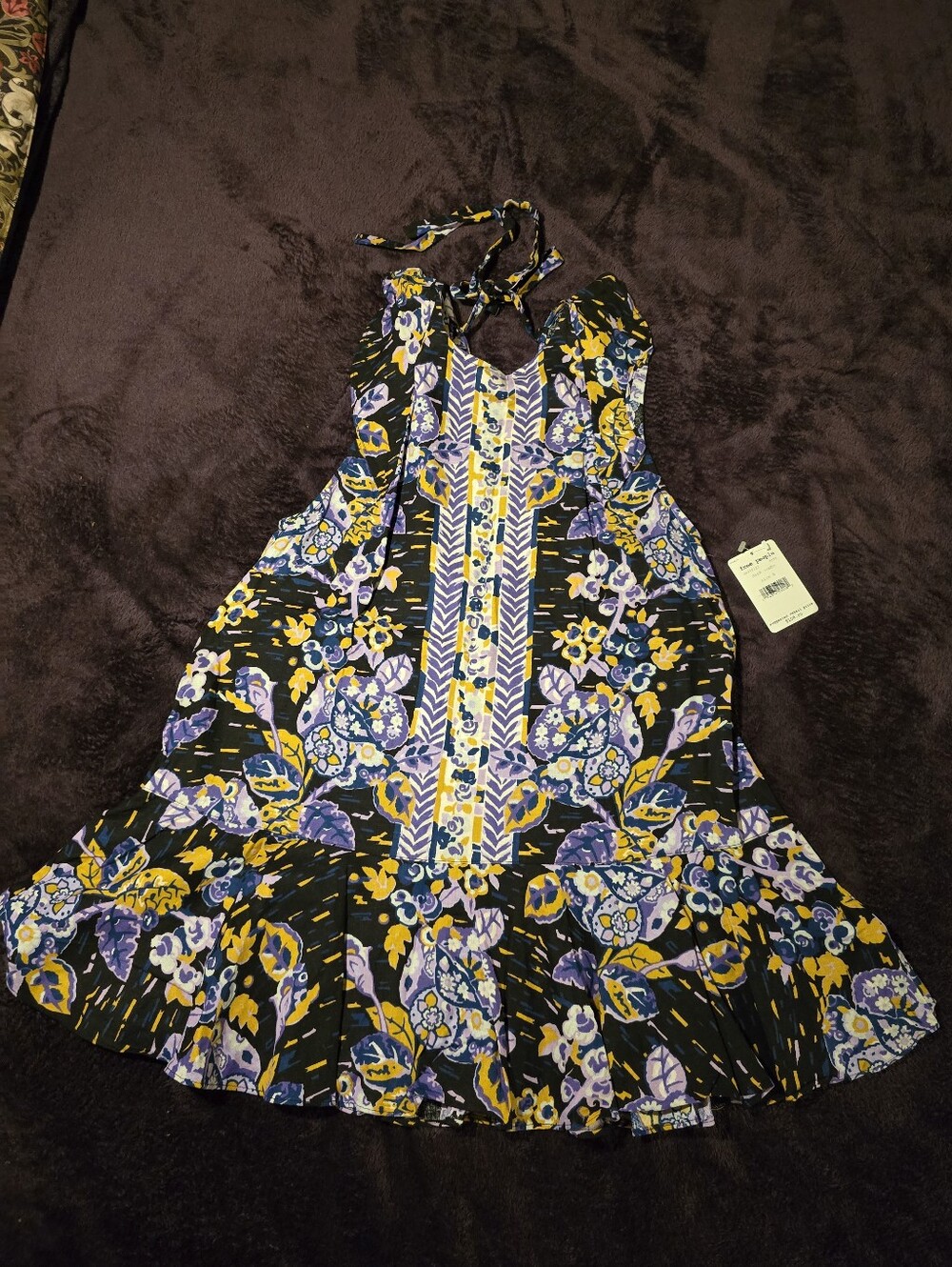 Ruffle Floral Linen Mix Tunic
